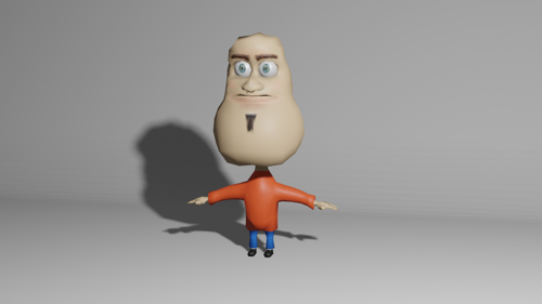 lowpoly cartoon style guy with textures preview image
